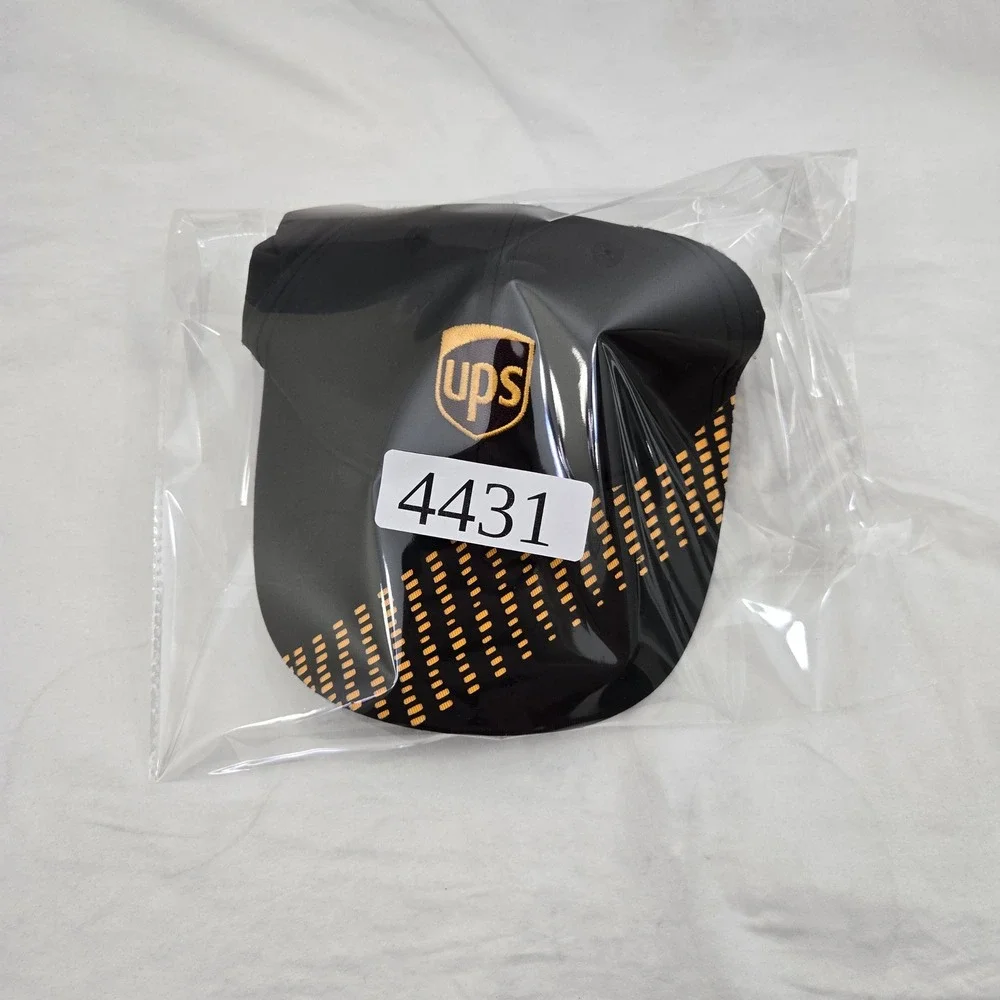 UPS Hat K-Products Black Official Logo‎ Driver Uniform Gold Dash Brim Strapback